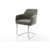 DELIFE Freischwinger Greg-Flex Bouclé Soft Schlamm Freischwinger flach Edelstahl Taschenfederkern