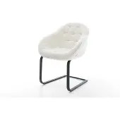 DELIFE Freischwinger Gaio-Flex Bouclé Soft Beige Freischwinger flach Schwarz