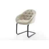 DELIFE Freischwinger Gaio-Flex Webstoff Soft Beige Freischwinger flach Schwarz