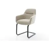 DELIFE Freischwinger Pejo-Flex Webstoff Soft Beige Freischwinger flach Schwarz Taschenfederkern