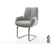 DELIFE Freischwinger Clea-Flex Strukturstoff Soft Grau Freischwinger flach Graphit