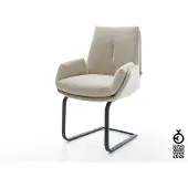 DELIFE Freischwinger Clea-Flex Webstoff Soft Beige Freischwinger flach Schwarz