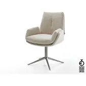 DELIFE Drehstuhl Clea-Flex Webstoff Soft Beige Fußkreuz Graphit 360° drehbar Wippfunktion