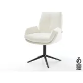 DELIFE Drehstuhl Clea-Flex Bouclé Soft Beige Fußkreuz Schwarz 360° drehbar Wippfunktion