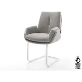 DELIFE Freischwinger Clea-Flex Strukturstoff Soft Grau Freischwinger flach Weiß