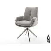 DELIFE Drehstuhl Clea-Flex Strukturstoff Soft Grau Kreuzgestell breit Graphit 360° drehbar Wippfunktion