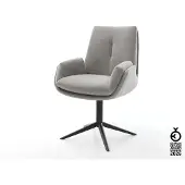 DELIFE Drehstuhl Clea-Flex Strukturstoff Soft Grau Fußkreuz Schwarz 360° drehbar Wippfunktion