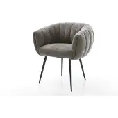 DELIFE Esszimmerstuhl Jada-Flex Bouclé Soft Schlamm 4-Fuß konisch Schwarz Taschenfederkern