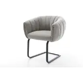 DELIFE Freischwinger Jada-Flex Strukturstoff Soft Grau Freischwinger flach Schwarz Taschenfederkern
