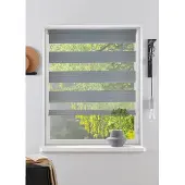 Bruno Banani Doppelrollo "NURI" Gr. 15, grau (hellgrau), B:30cm H:150cm, Polyester, Rollos, Doppelrollo, Klemmfix-Doppelrollo, Querstreifen, NEUHEIT
