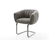 DELIFE Freischwinger Jada-Flex Bouclé Soft Schlamm Freischwinger flach Graphit Taschenfederkern