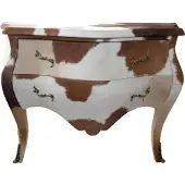 Casa Padrino Barock Kommode Kuhfell Braun/Weiß - Massivholz Kommode im Barockstil - 120 x 55 x 85 cm