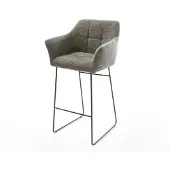 DELIFE Barstuhl Yulo-Flex Bouclé Soft Schlamm Kufengestell Metall Schwarz