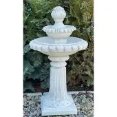 Casa Padrino Barock Springbrunnen Weiß / Grau Ø 51 x H. 91 cm