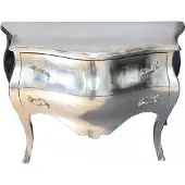 Casa Padrino Barock Kommode Silber handgefertigt aus Massivholz 120 x 55 x 85 cm