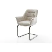DELIFE Freischwinger Kaira-Flex Webstoff Soft Beige Freischwinger flach Graphit