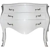 Casa Padrino Barock Kommode im Antik Stil Weiß / Silber 120 x 55 x 85 cm - Holz Kommode