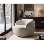 DELIFE Loungesessel Nova 88x88 cm Bouclé Soft Beige
