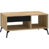 Feldmann-Wohnen Couchtisch AGIS Tisch 100x60cm eiche castello schwarz