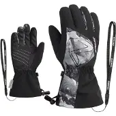Ziener Laval-z AS AW Glove Junior Unisex black.grey mountain print (12891) 4,5