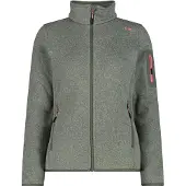 CMP Strickfleecejacke "KNITTED MELANGE FLEECE WOMAN JACKET" mit Reißverschluss, wasserabweisend, windabweisend, wärmeisolierend