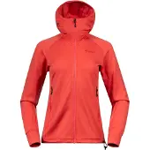 Bergans Rabot Merino Tech Midlayer Hoodie Women peachy red (22201) L