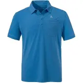 Schöffel Poloshirt SCHÖFFEL "Polo Shirt Ramseck M", Herren, Gr. 52, blau (8405, blau), Oberstoff: 77% Polyester, 18% Lyocell, 5% Elasthan, V-Ausschnitt, Shirts Poloshirt