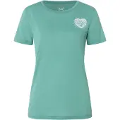Super.natural W Little Heartwood Tee lagoon green/fresh white (13I) XS
