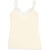 Engel - Women's Top mit Spitze - Seidenunterwäsche Gr 46/48 weiß