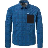 Schöffel 1100000002199 SCHÖFFEL, Herren, Gr. 50, N-Gr, blau (cornflower blau), Obermaterial: 78% Polyester, 17% Nylon, 5% Elasthan, Hemden 1100000002199, mit langen Ärmeln, aus Polyester, Nylon und Elasthan