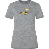 Super.natural W HOT Dog Tee cashmere grey melange/various (35G) S