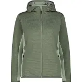 CMP - Women's Striped Jacquard Jacket Fix Hood - Fleecejacke Gr 46 oliv