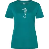 Super.natural - Women's Sea Horse Tee - Merinoshirt Gr S pacific /weiß