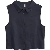 Mazine - Women's Sleeveless Linen Shirt - Bluse Gr M blau
