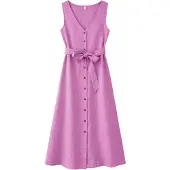 Mazine - Women's Sleeveless Linen Maxi Dress - Kleid Gr L rosa