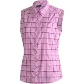 Maier Sports Funktionsbluse "Sana sleeveless", Damen, Gr. 42, rosa (orchidee), 97% Polyester, 3% Elasthan, Blusen Funktionsbluse, ärmellose Damen Bluse, sommerliches Blusen-Shirt, Karobluse, Reg. Fit
