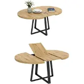 Dmora Ausziehbarer Tisch Casarola 158x110x77 cm Braun, 8 Plätze
