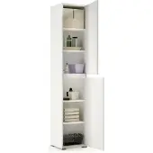 Dmora Mehrzweckschrank 2 Türen Birke 45x195h cm Weiß 5 Regale