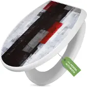 Banjado Toilettendeckel weiß mit Absenkautomatik und Motiv Abstrakt Rot [TDW 11556]