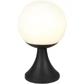 V-TAC LED Sockelleuchte, Kugelform, Schwarz, Aluminium, IP44, E27, H 35 cm