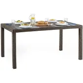 Dmora Outdoor Tisch Giove, 100 % Italy, 150x90h74 cm, Braun