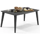 Dmora Gartentisch Brockville 157x98x74h cm Anthrazit, 6 Plätze, UV-beständig, vielseitig, platzsparend
