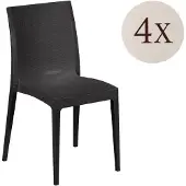 Dmora Set mit 4 Gartenstühle Palizzolo, Platzsparende Outdoor-Stühle, Stapelbar, Ideal für Garten und Terrasse, Italy, 42x48 h81 cm, Anthrazit