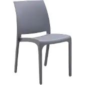 Dmora Gartenstuhl Miranda, Gartensitz, Outdoor-Stuhl, Outdoor-Sessel, Italy, 54x46 h80 cm, Grau
