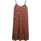 Superdry für Damen. W8012030A Braunes Half-Tiered-Kleid (XL), Lässig, Viskose, Ärmellos / Hosenträger
