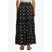 Superdry für Damen. W7210394A Rock mit schwarzem Blumenmuster (M), Lässig, Stoff