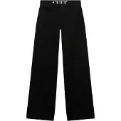 Superdry für Damen. W7011313A Schwarze Baggy-Hose mit mittlerer Leibhöhe (30/30), Lässig, Baumwolle