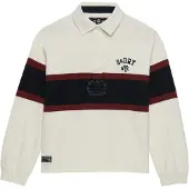 Superdry für Damen. W6012212A Heritage Rugby Poloshirt weiß (L), Lässig, Baumwolle, Langarm
