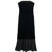 Superdry Lbd Velvet Strapless ärmelloses Langes Kleid