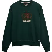 Superdry für Damen. W2012579A Sweatshirt Wappen grün (XS), Lässig, Baumwolle